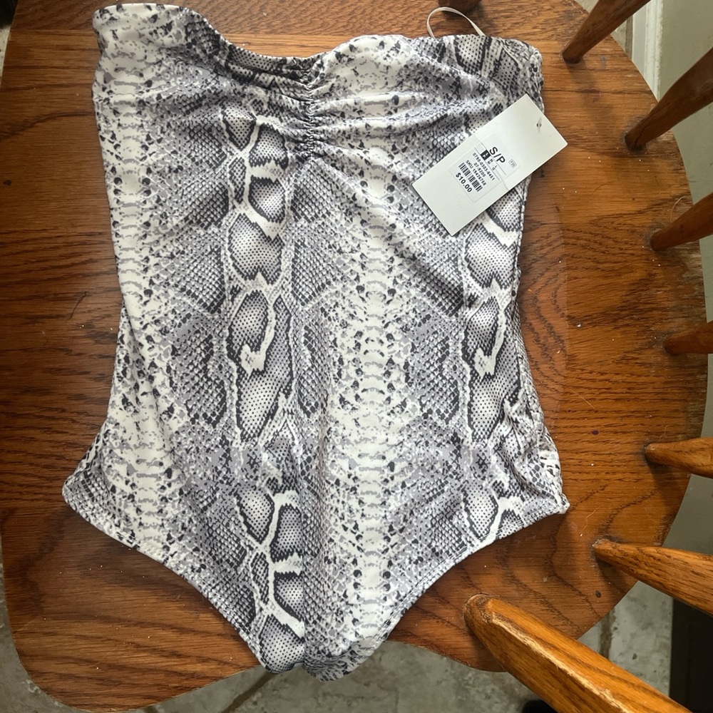 Snakeskin Print One-Piece bodysuit perfect for going out